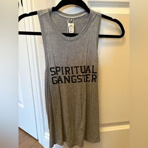 Spiritual Gangster Gray Graphic Muscle Tank Top